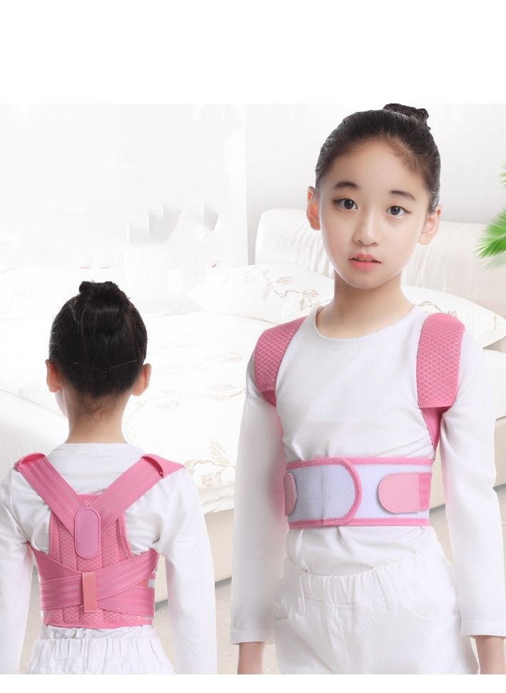 Posture Corrector for Kids Teens,Back Brace, Relieve Back Pain Adjustable Upper Back race Spinal Support with Soft Shoulder Pads to Prevent Humpback, (M, Pink)