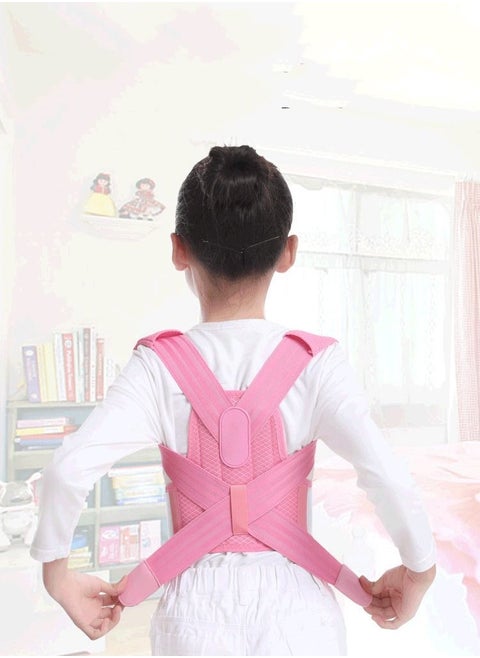 Posture Corrector for Kids Teens,Back Brace, Relieve Back Pain Adjustable Upper Back race Spinal Support with Soft Shoulder Pads to Prevent Humpback, (M, Pink)