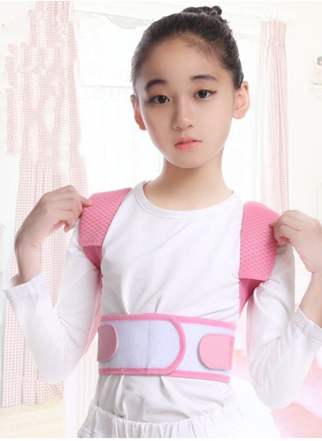 Posture Corrector for Kids Teens,Back Brace, Relieve Back Pain Adjustable Upper Back race Spinal Support with Soft Shoulder Pads to Prevent Humpback, (M, Pink)