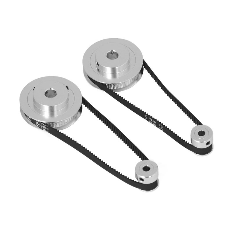 Timing Pulley Set 20 Teeth 60 Teeth Aluminum Synchronous Wheel with 280mm Length 6mm Width Timing Belt for 3D Printer 8mm/0.3in 60 Teeth Bore 5mm/0.2in 20 Teeth Bore - Image 2