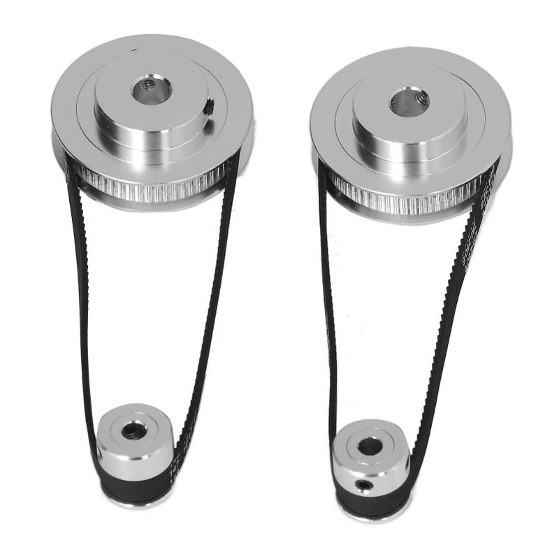 Timing Pulley Set 20 Teeth 60 Teeth Aluminum Synchronous Wheel with 280mm Length 6mm Width Timing Belt for 3D Printer 8mm/0.3in 60 Teeth Bore 5mm/0.2in 20 Teeth Bore - Image 4