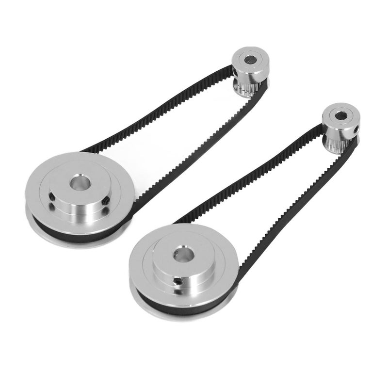 Timing Pulley Set 20 Teeth 60 Teeth Aluminum Synchronous Wheel with 280mm Length 6mm Width Timing Belt for 3D Printer 8mm/0.3in 60 Teeth Bore 5mm/0.2in 20 Teeth Bore - Image 1