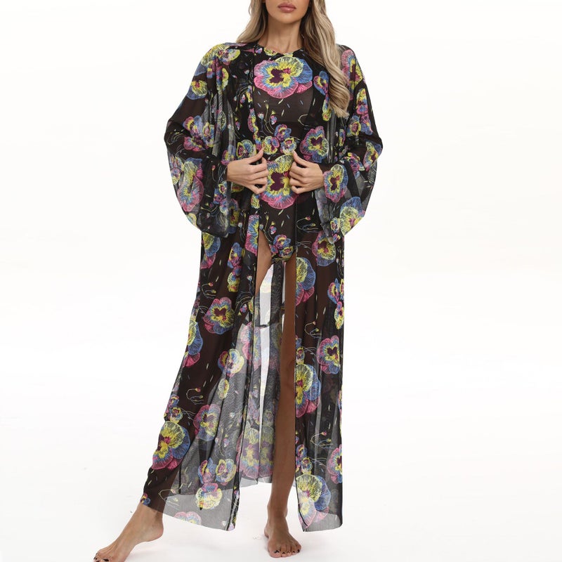 Women's Sun Protection Mesh Beach Cover Up Dress - Image 1