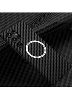 Anmi Case for Samsung Galaxy S24 Ultra, Compatible with Mag-Safe, 600D Aramid Fiber (Black)  - Image 1