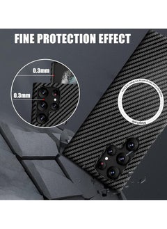 Anmi Case for Samsung Galaxy S24 Ultra, Compatible with Mag-Safe, 600D Aramid Fiber (Black)  - Image 4