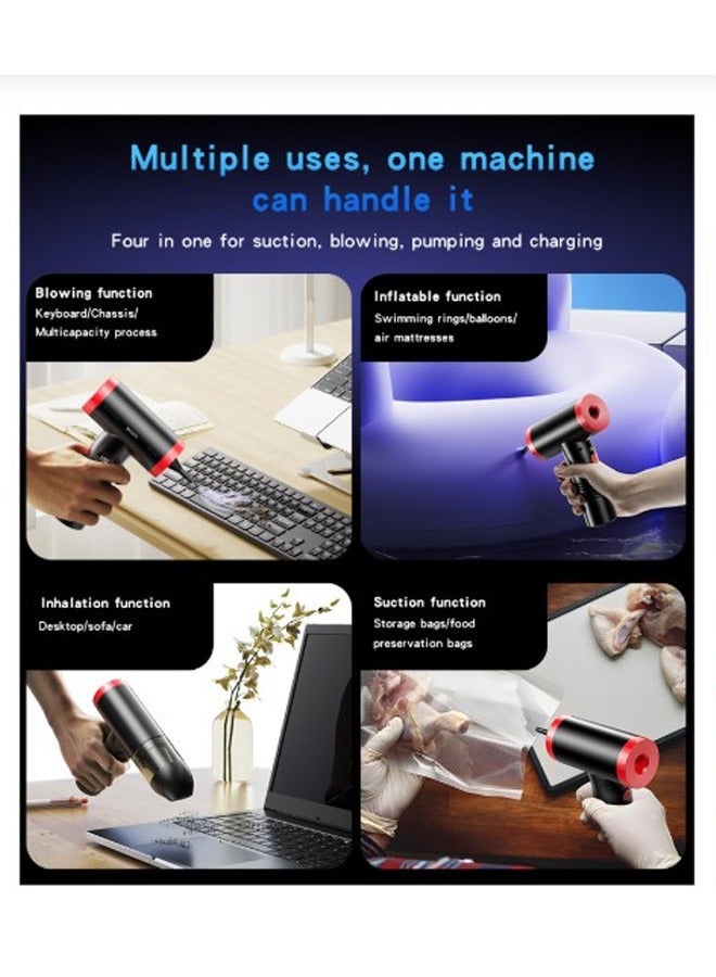 Yesido 2-in-1 Wireless Handheld Vacuum Cleaner and Air Blower, Up to 6900Pa – For Car and Home – Black & Red - Image 1