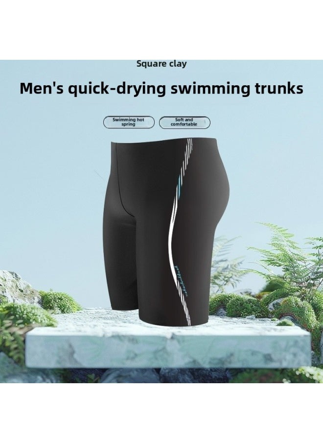 Generic - Swimming Trunks Men's Double-layer Sports Plus Size Five-point Trunks Swimming Trunks Quick-drying Hot Spring Swimming Trunks Racing Pants Wholesale-Color:07- - Image 1