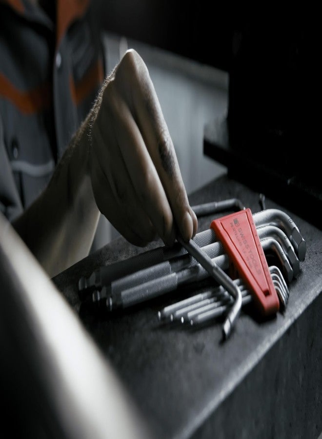 PB Swiss Tools Safety Hex Key L-Wrench Set PB 3212.LH-10 CN | 100% Swiss Made | 9-Piece Allen Set Size 1.5-10 mm with Ball End, in Practical Holder - Image 5