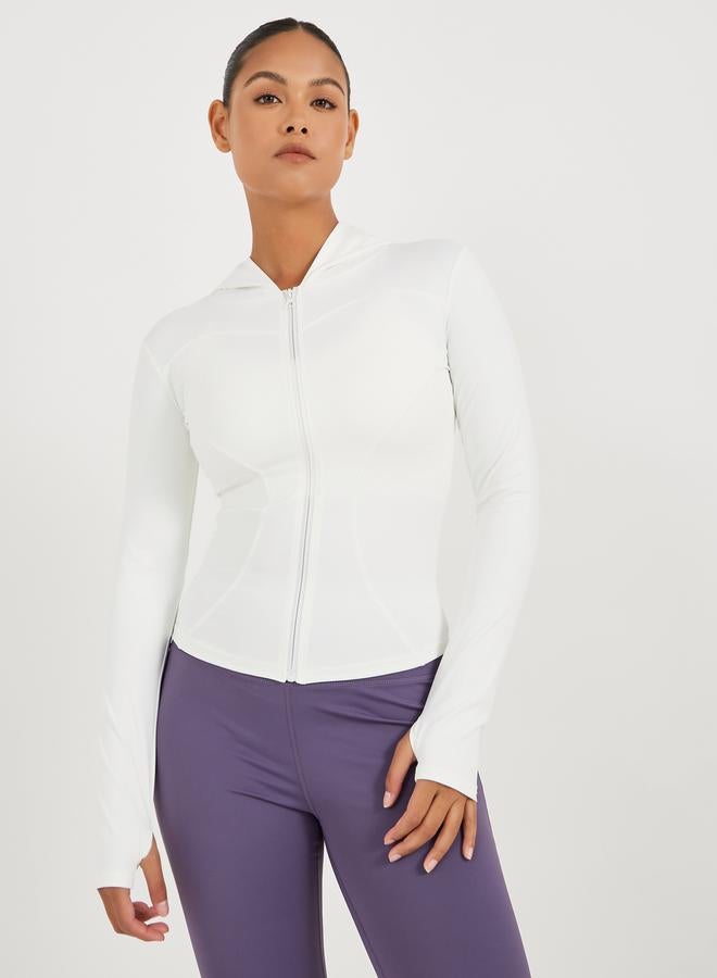 Styli Contour Seam Thumbhole Detail Zip Up Jacket  - Image 1