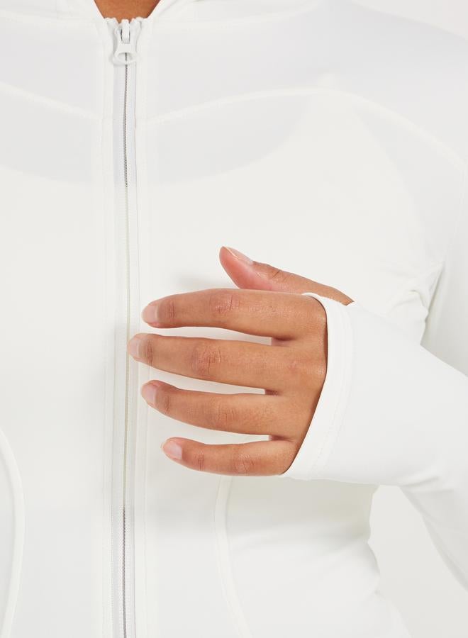 Styli Contour Seam Thumbhole Detail Zip Up Jacket  - Image 3