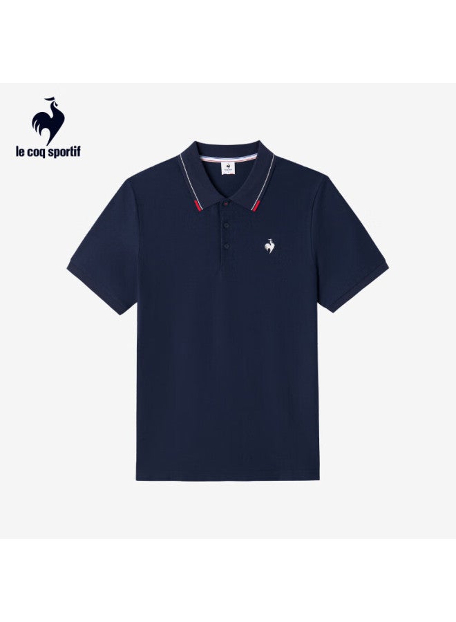 Le Coq Sportif French Rooster Tricolor Series Summer Men's Simple Comfortable Casual Sports Polo Shirt