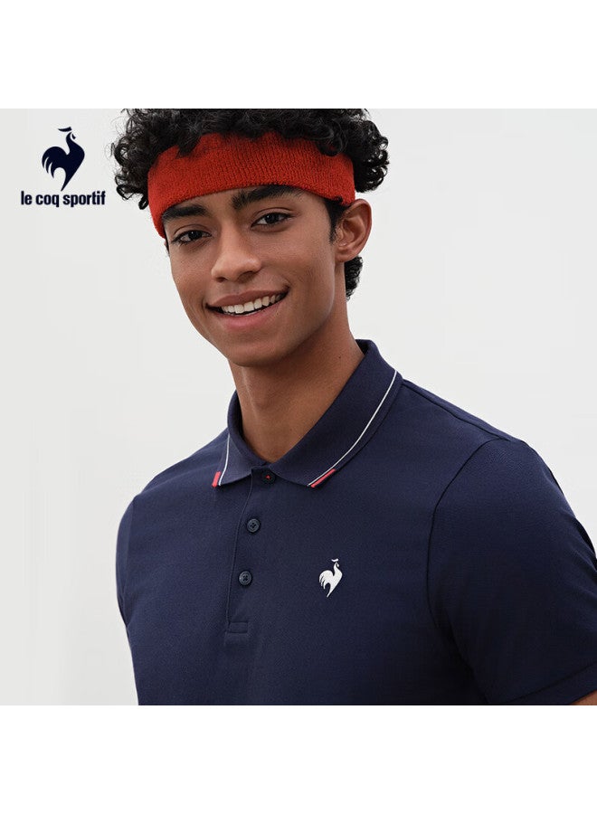 Le Coq Sportif French Rooster Tricolor Series Summer Men's Simple Comfortable Casual Sports Polo Shirt