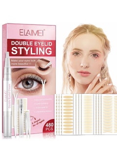 Elaimei Double Eyelid Tape, 3 Shapes 480 Count Of Invisible Eyelid Lifter Strips, Waterproof Double Eyelid Stickers For Hooded, Droopy, Uneven, Mono-Eyelids, Say Goodbye To Droopy Lids And Hooded  - Image 1