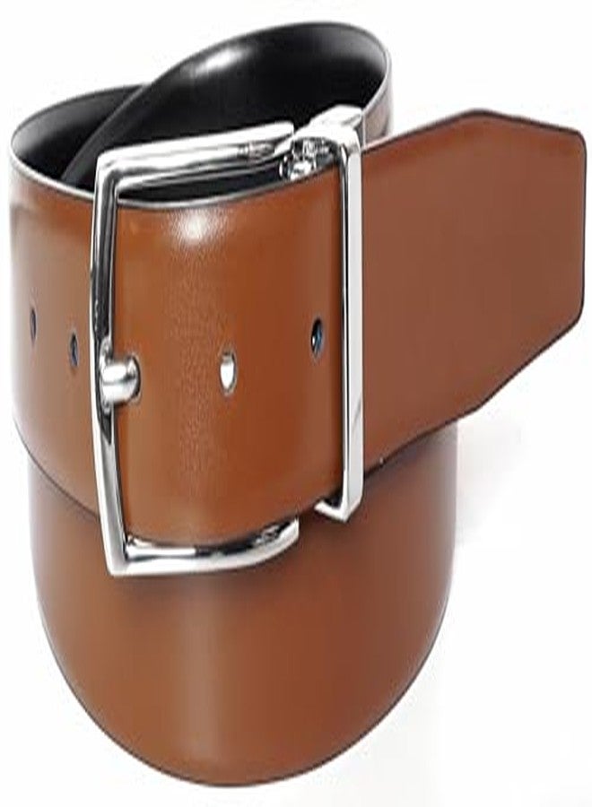 Florsheim Men's Rafael 34mm Genuine Leather Reversible Belt, Cognac to Black, 36 - Image 2