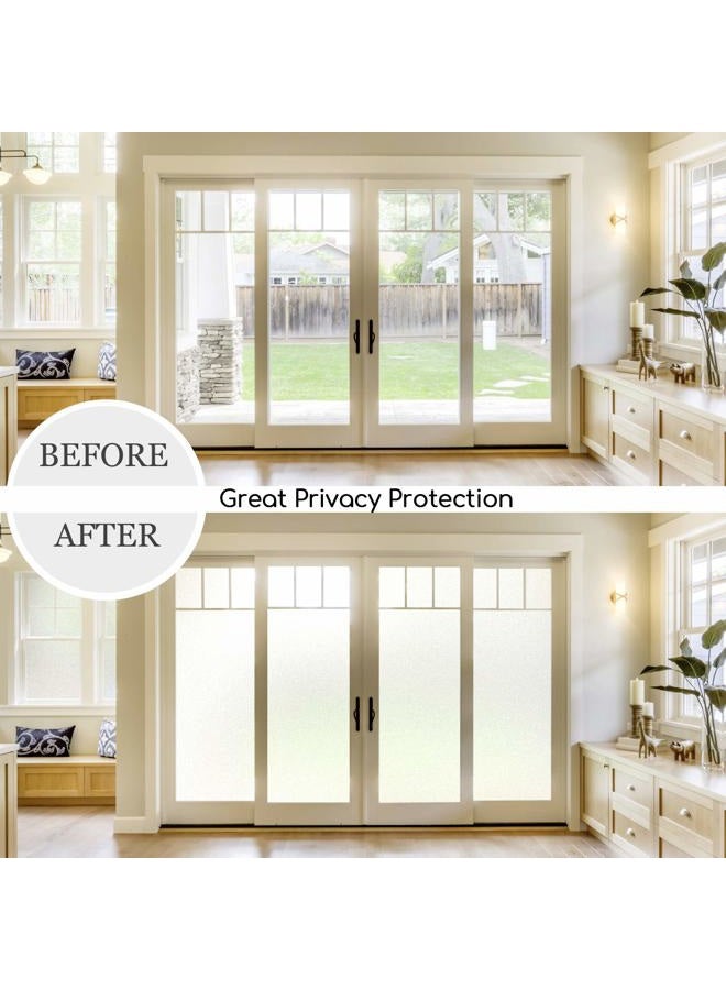 HIDBEA Frosted Window Privacy Film Non-Adhesive, Reusable Window Glass Films Heat Control Self Static Cling Removable Window Stickers for Home Office Living Room (White Frosted, 35.4 Inch x 8.2 Feet) - Image 3