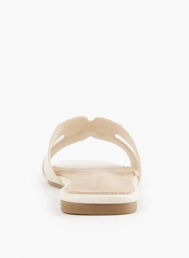 Flora Bella By Shoexpress Bow Accent Slip-On Flat Sandals