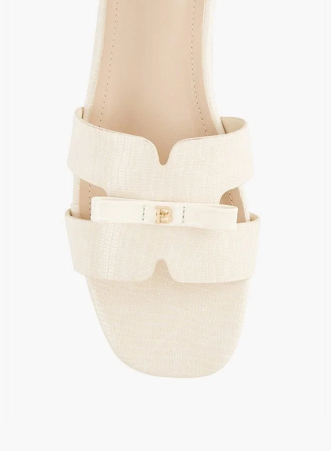 Flora Bella By Shoexpress Bow Accent Slip-On Flat Sandals