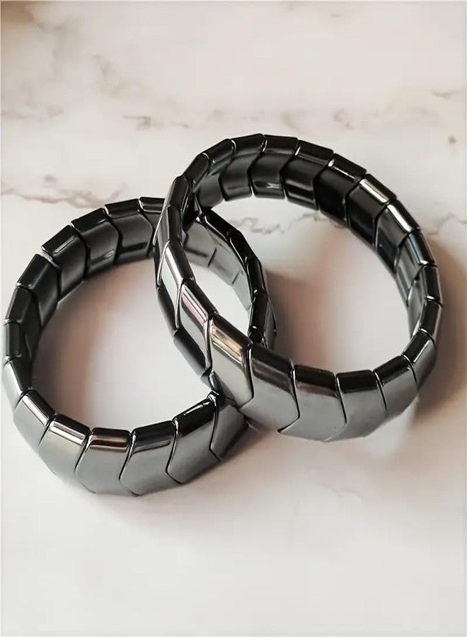 EDMIRIA Magnetic Hematite Bracelet - Healing Strength Magnetic Stones - Beaded Magnetic Bracelets for Men and Women (Design 1) - Image 4