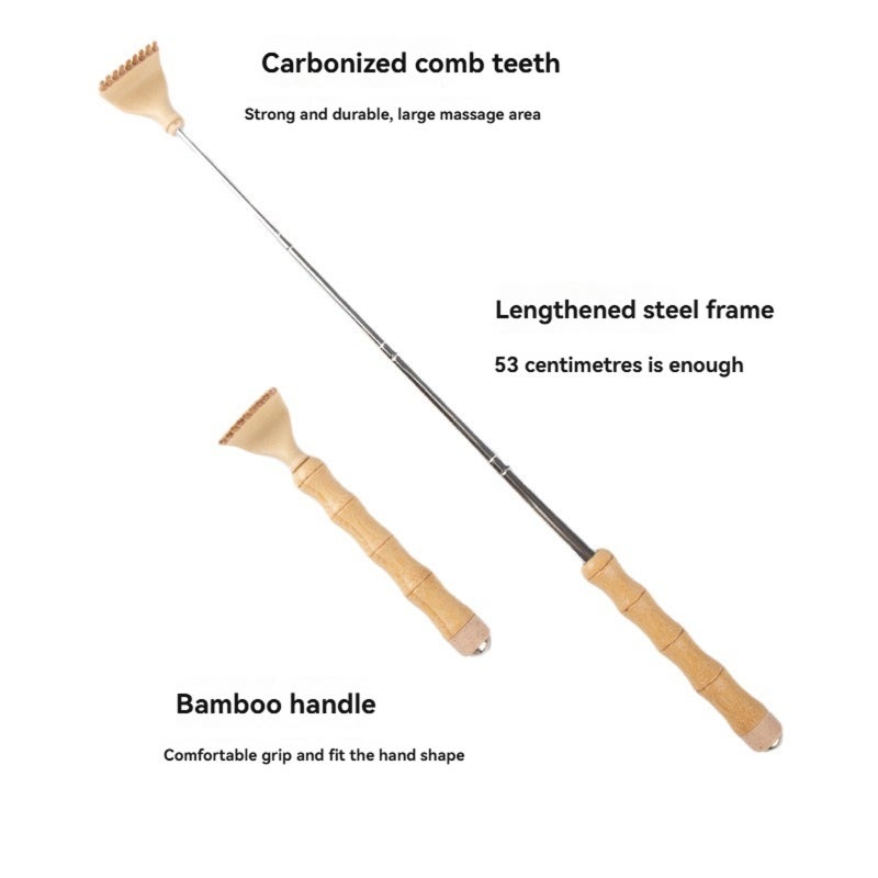 Back Scratcher Telescoping, Portable Extendable Bamboo Backscratcher for Men for Women with Beautiful Gift Packaging, Body Scratcher for Adults - Image 2