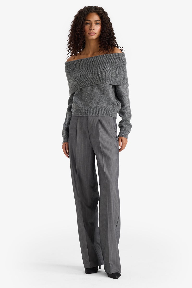 DeFacto Grey Woman Regular Fit Off Shoulder Pullover Casual - Image 2