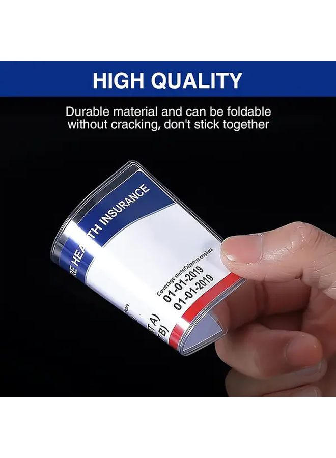 10 Transparent PVC Waterproof Card Protectors Soft Storage Bags For Social Security Medical Insurance Credit Card Wallet Card Holder - Image 3