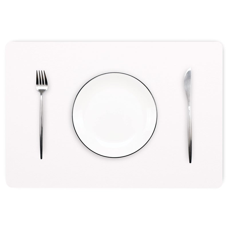 Wipeable Placemats Leather Table Mats Waterproof HeatResistant Easy to Clean for Dining Table Set Kitchen Table 6 White