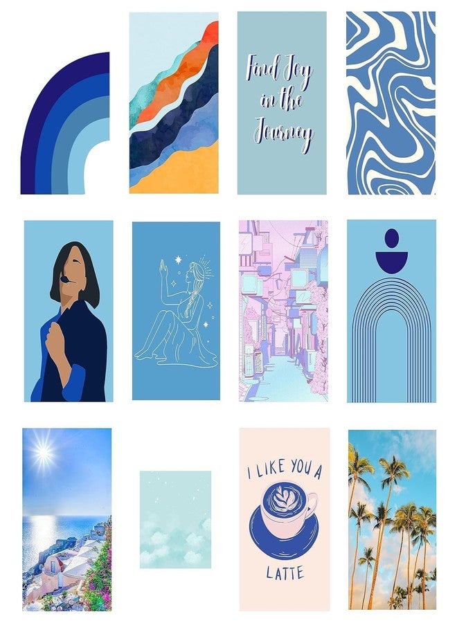 Pack of 30 Blue color Aesthetic Wall Collage Kit Posters - 4 x 6 Inches Posters for Wall Decoration - Wall Art For Bedroom, Office, Living room, Dorm room - Image 5