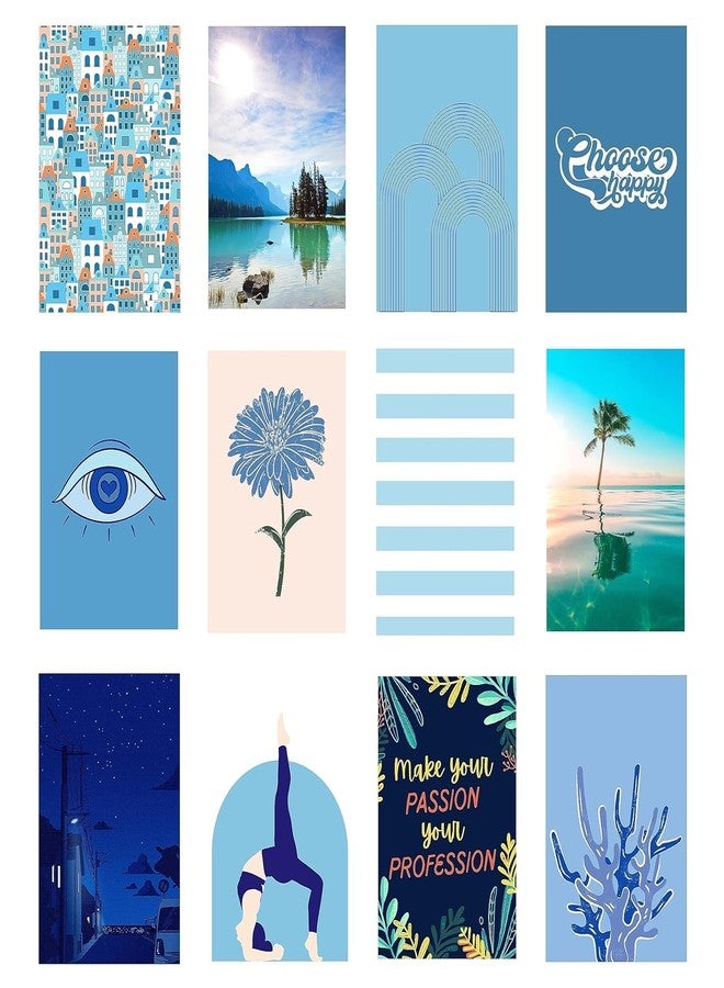 Pack of 30 Blue color Aesthetic Wall Collage Kit Posters - 4 x 6 Inches Posters for Wall Decoration - Wall Art For Bedroom, Office, Living room, Dorm room - Image 4