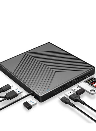 External CD DVD Drive, Ultra Slim CD Burner USB 3.0 with 4 USB Ports and 2 TF/SD Card Slots, Optical Disk Drive for Laptop Mac, PC Windows 11/10/8/7 Linux OS - pzsku/Z0CDD0D67EC4756BE2D81Z/45/_/1663144149/9840aac7-eb79-4cf4-804a-2698f493b19b