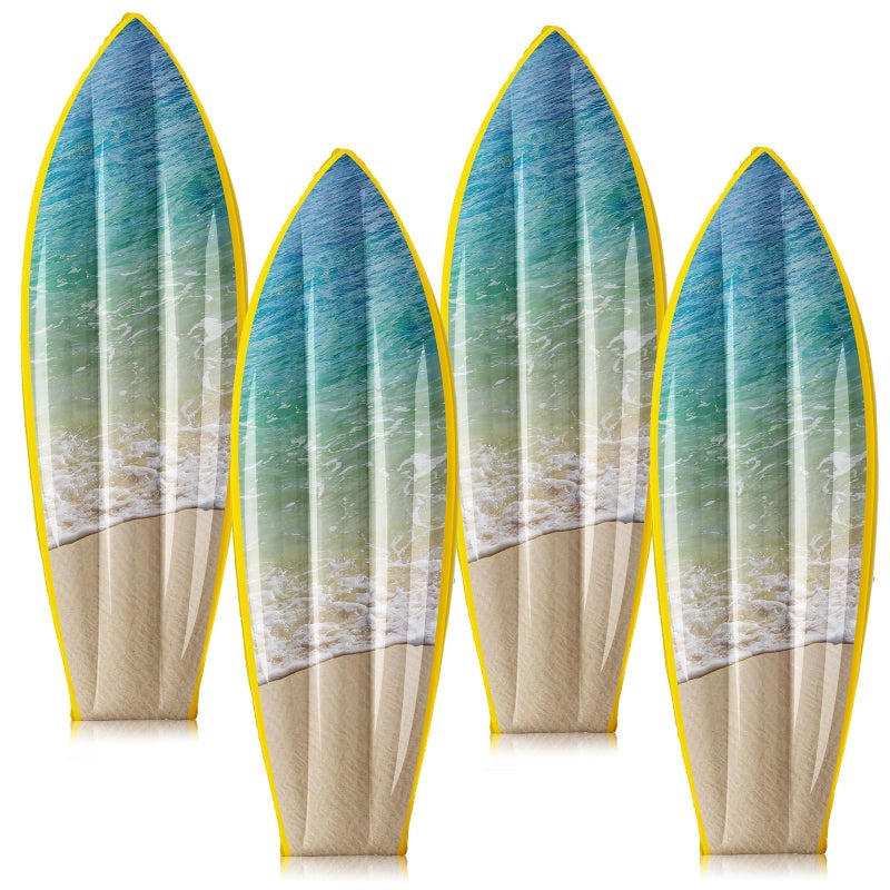JellyArch 4 Pcs Beach Inflatable Surf Board 36 Inch Inflatable Pool Floats Luau Hawaiian Party Decorations Blow up Surfboard for Wall Beach Party Decorations - Image 2