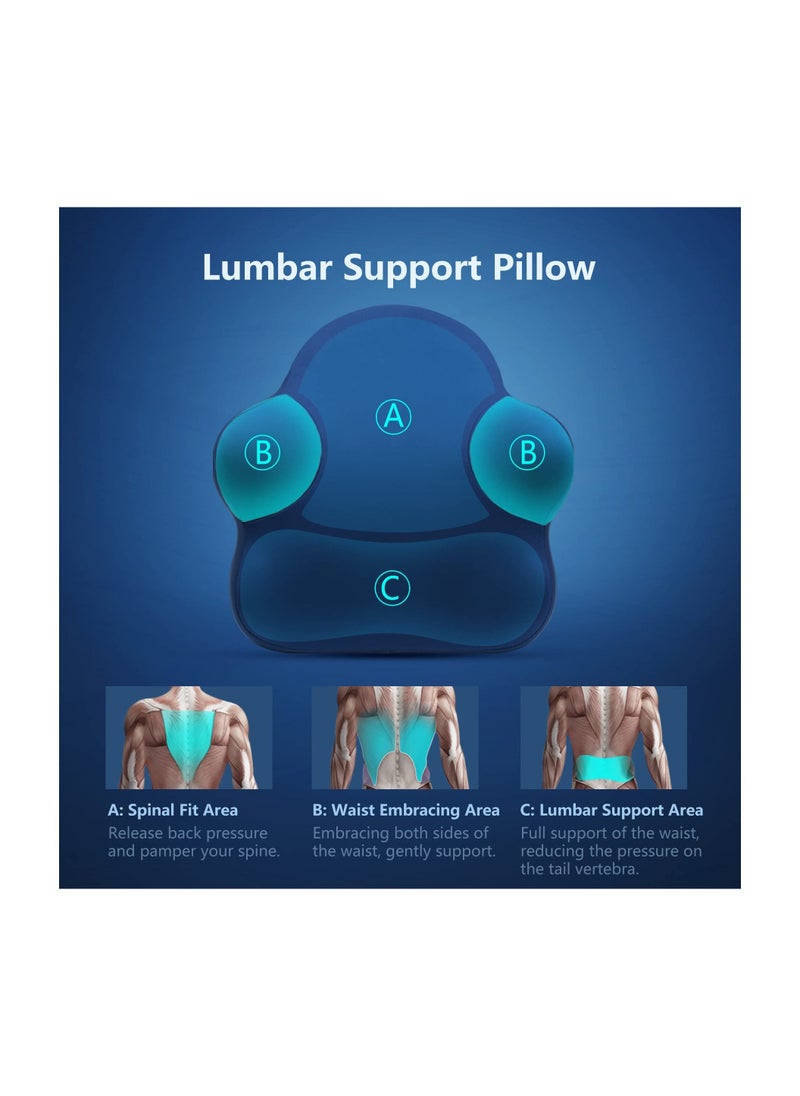 Lumbar Support Pillow for Office Chair, Memory Foam Back Support Pillow Cushion for Back Pain Relief,  Improved Posture Pillow with Adjustable Strap for Car, Office, Computer, Gaming Chair  - Image 3