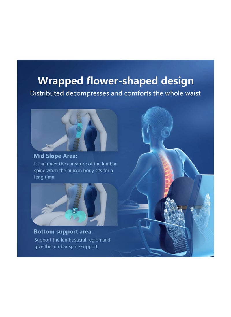 Lumbar Support Pillow for Office Chair, Memory Foam Back Support Pillow Cushion for Back Pain Relief,  Improved Posture Pillow with Adjustable Strap for Car, Office, Computer, Gaming Chair  - Image 4