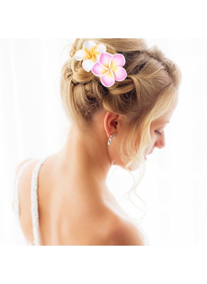 Beaupretty 12pcs Plumeria Hair Tie Hawaiian Elastic Hair Rope Flowers Ponytails Bands Hair Accessories for Women Girls  - Image 4