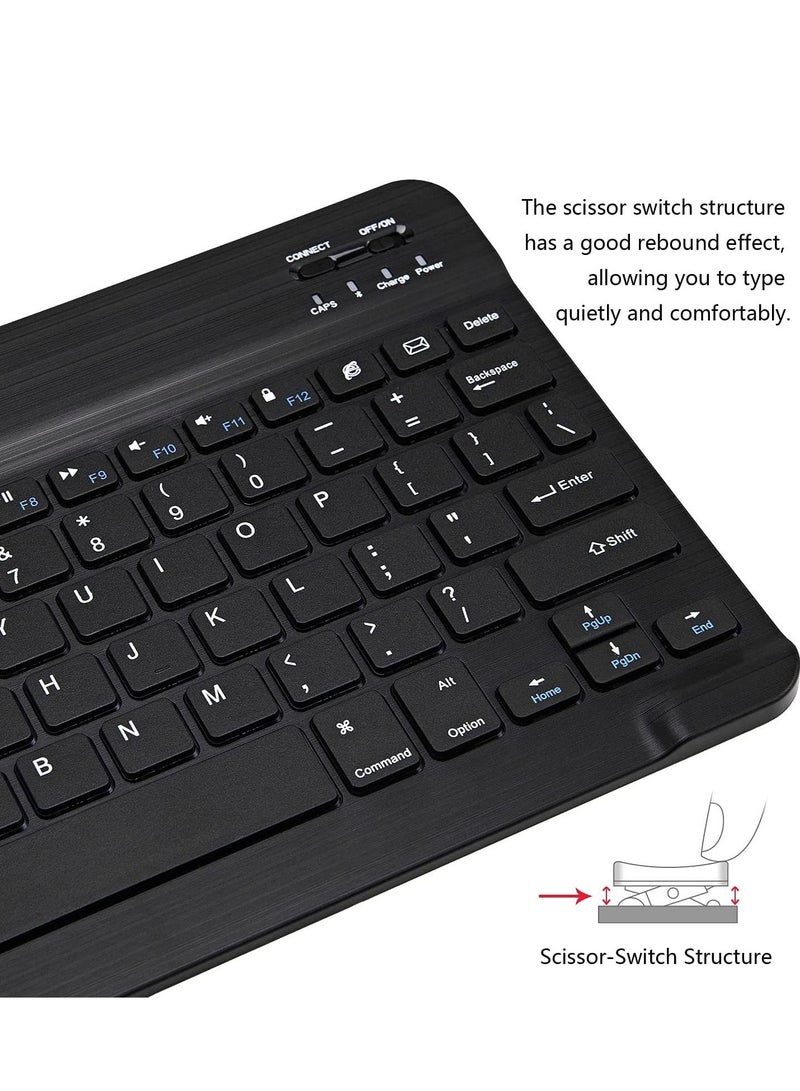 Ultra-Slim Bluetooth Keyboard and Mouse Combo Rechargeable Portable Wireless Keyboard Mouse Set for Apple iPad iPhone iOS 13 and Above Samsung Tablet Phone Smartphone Android Windows (Black) - Image 4