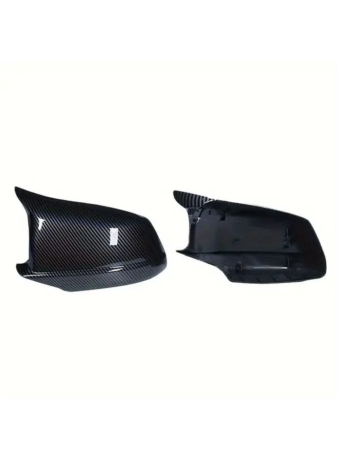 For 5 Series F10 F18 2010 2013 Front Period Replacement Bright Black Carbon Pattern Horn Rearview Mirror Shell F10 Modified Horn Carbon Pattern - Image 5