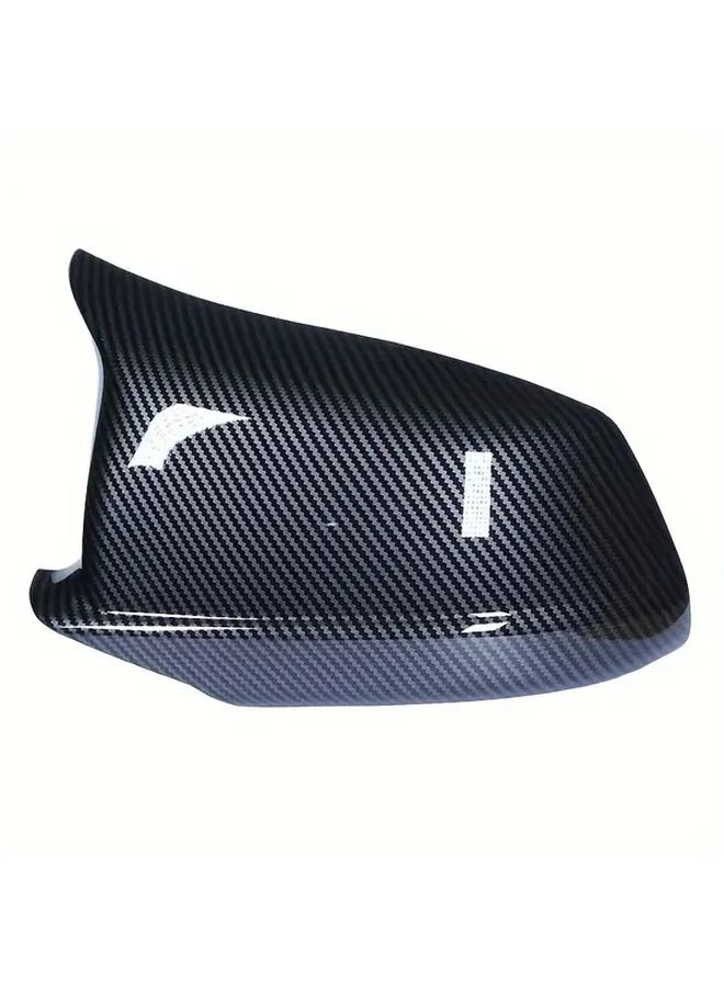 For 5 Series F10 F18 2010 2013 Front Period Replacement Bright Black Carbon Pattern Horn Rearview Mirror Shell F10 Modified Horn Carbon Pattern - Image 4