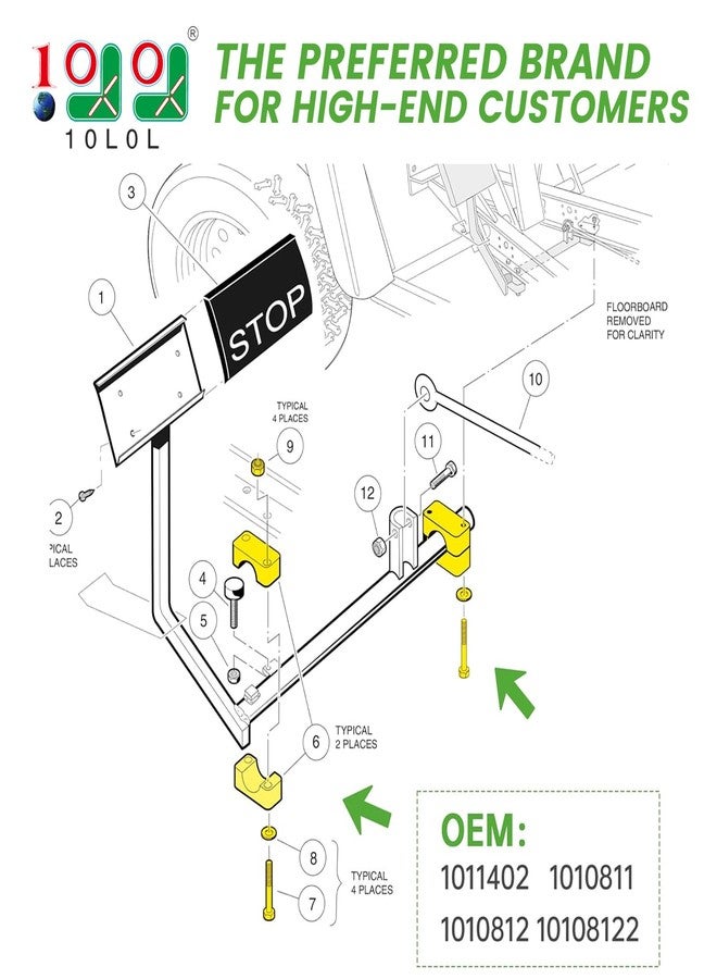 10L0L Golf Cart Brake Block Mounting Set with Screw Nut Fits Club Car DS Carryall Golf Cart 1981-up, OEM# 1011402 - Image 2