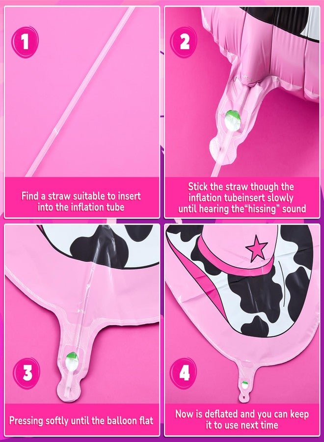 PullCrease 16 Pcs Western Party Balloons Horse Balloons Cow Balloons Cowgirl Boot Balloons Cowboy Hat Foil Balloons for Western Party Decorations Cowgirl Cowboy Themed Birthday Party (Cowgirl) - Image 5