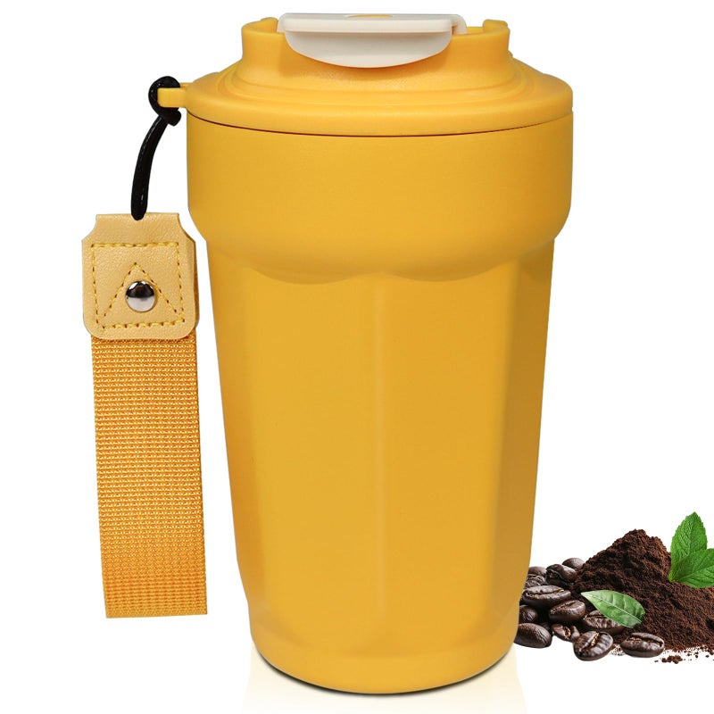 DITOSH Insulated Coffee Tumbler 15.2oz 450ml Travel Coffee Mug 316 Stainless Steel Direct Drink Opening Leakproof Lid Reusable Insulated Coffee Mug Hot and Cold Ideal Travel Mug for Coffee Lover - Image 1