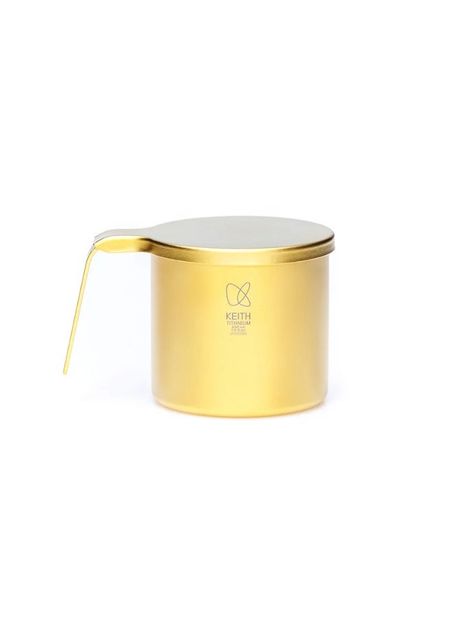 KEITH Titanium Colorful Mug Gilt Gold Edition, Double-Wall Pure Titanium Coffee Mug 400ml Lightweight Thermal Cup - Image 1