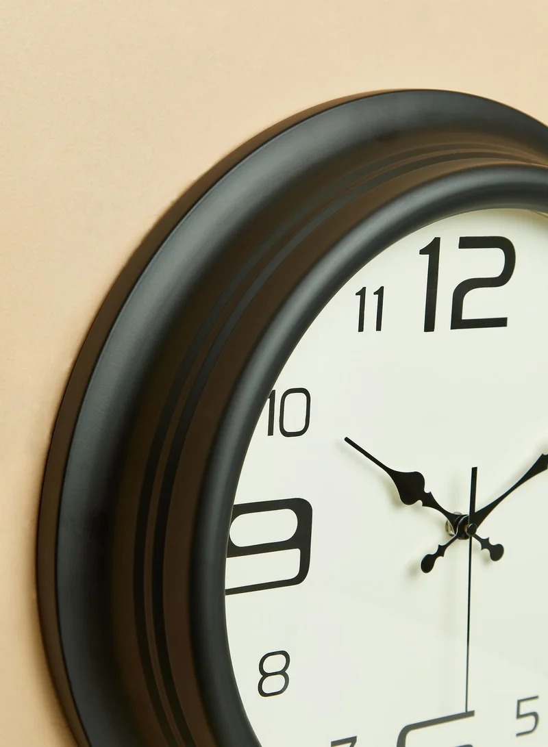 Premier Matte Black Metal Wall Clock