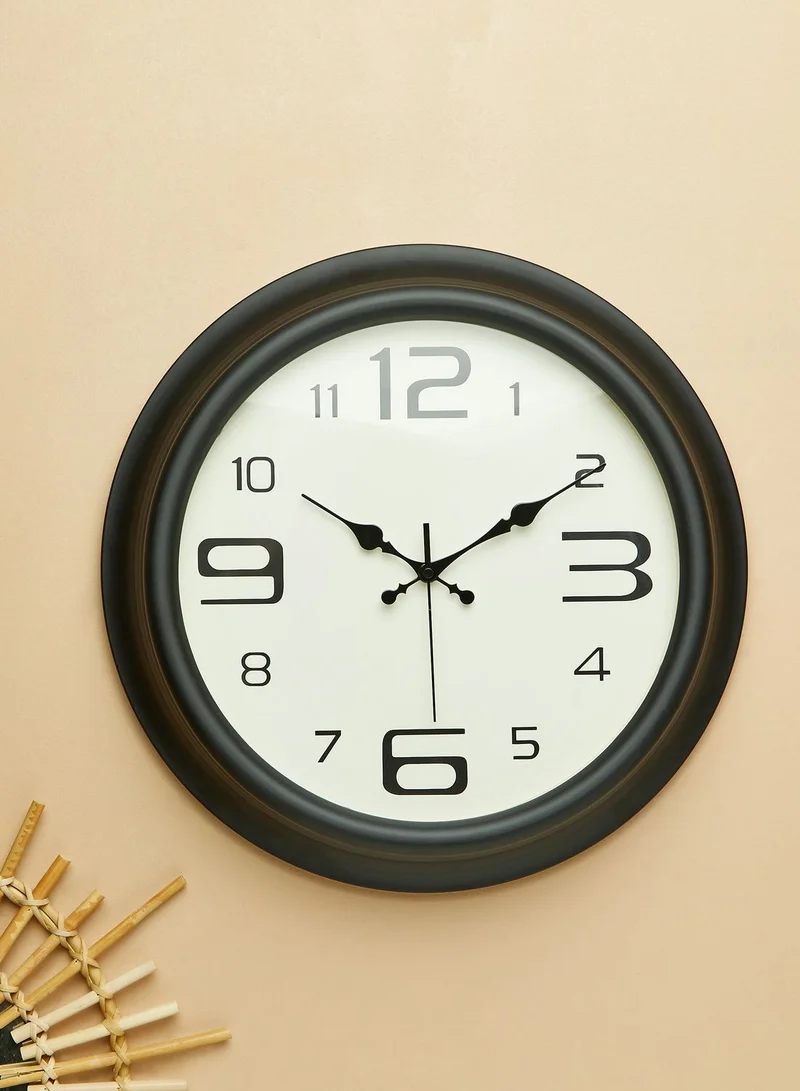 Premier Matte Black Metal Wall Clock