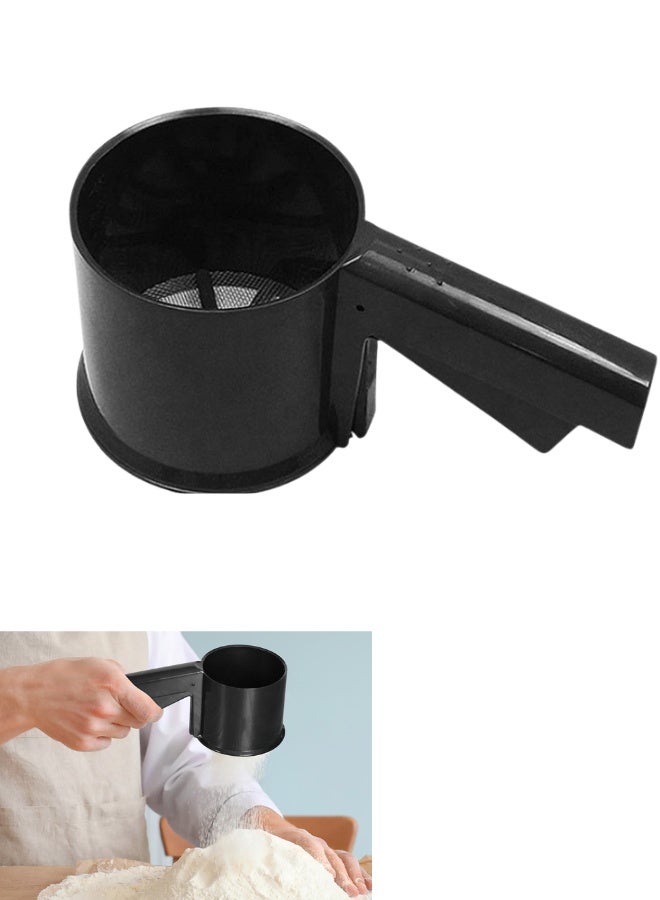 Easy Press Flour Sifter with Double Fine Mesh – One-Hand Baking Sieve for Flour, Sugar & Cocoa, Smooth Crank Action for Cakes, Cookies & Pastry Preparation - Image 1