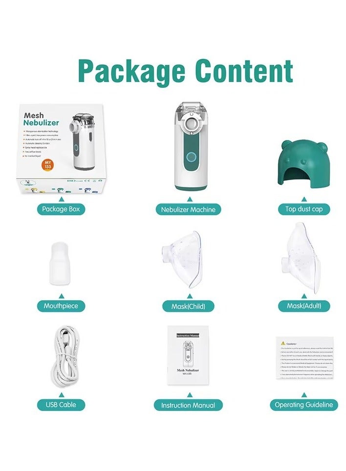 general Handheld nebulizer oral and nasal cavity small household children's microgrid nebulizer automatic cleaning - Image 2