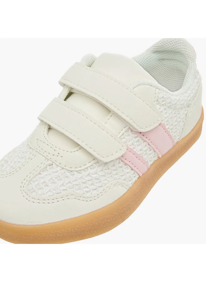 JUNIORS Girls Panelled Sneakers with Hook and Loop Closure