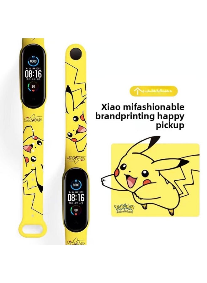 ماركة غير محددة - مناسبة لسوار المعصم Mi Band 8/9 Mi Band 4/5/6/7 Watchband Tide العلامة التجارية سلسلة الطباعة الكرتونية - اللون: قبعة صغيرة - المواصفات: متر 8/9 عالمي - Image 1