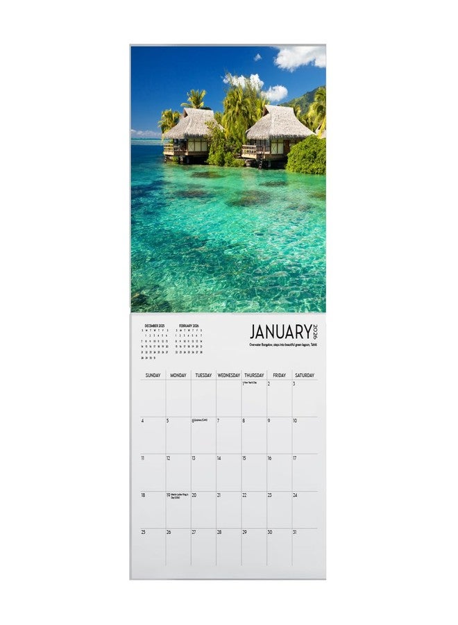 ARTICO Beaches Calendar 2026, Large 12 x 24 inch, Beaches Wall Calendar, Tropical Beach Calendar - Image 2