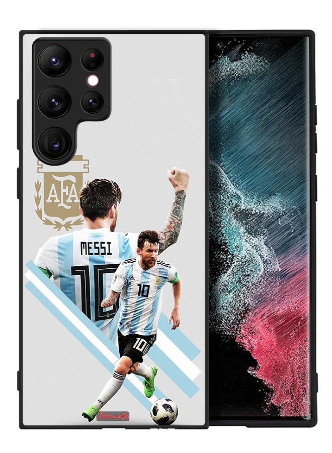 Tolwak Samsung Galaxy S22 Ultra 5G Protective Case Cover Leo Messi Art - Image 2