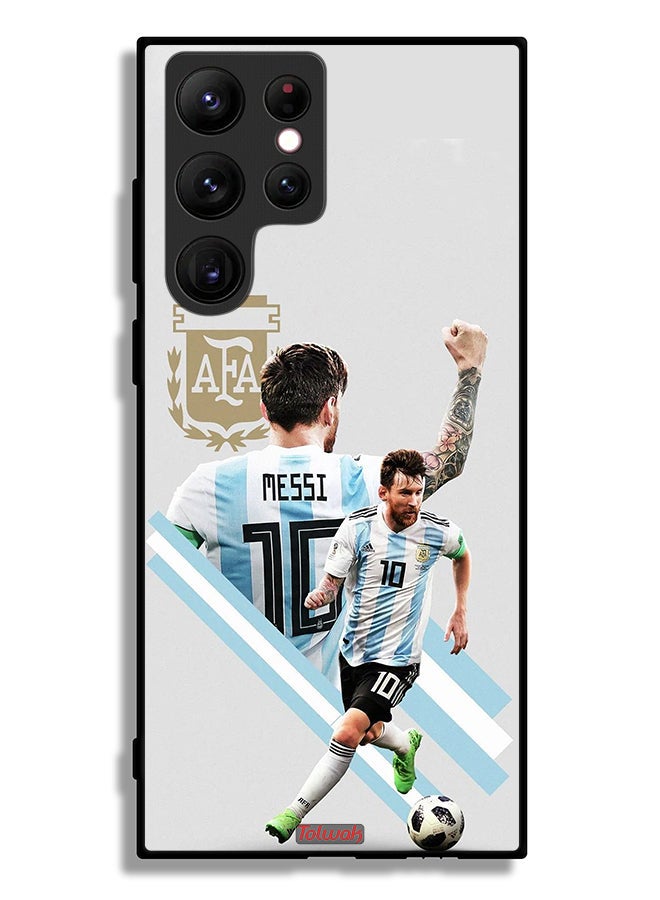 Tolwak Samsung Galaxy S22 Ultra 5G Protective Case Cover Leo Messi Art - Image 3