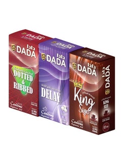 Dada Dada Condoms, 3 Varieties: King Size, Delay, Dotted & Ribbed, Pack of 12's Each  - Image 2